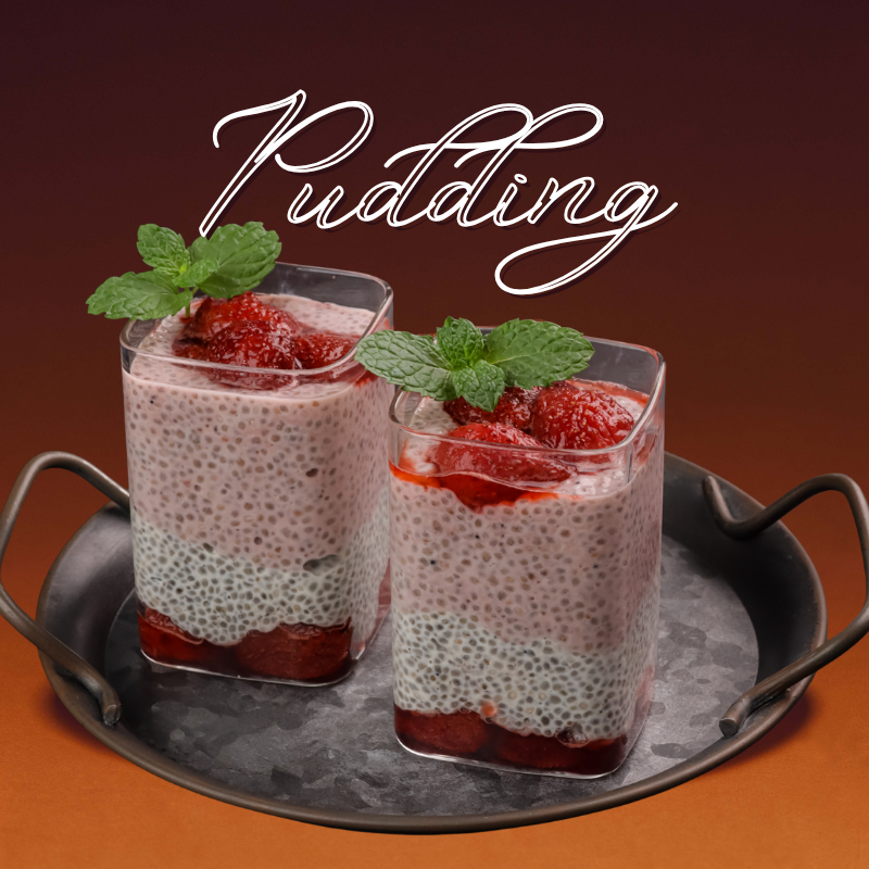 Delicious pudding glass